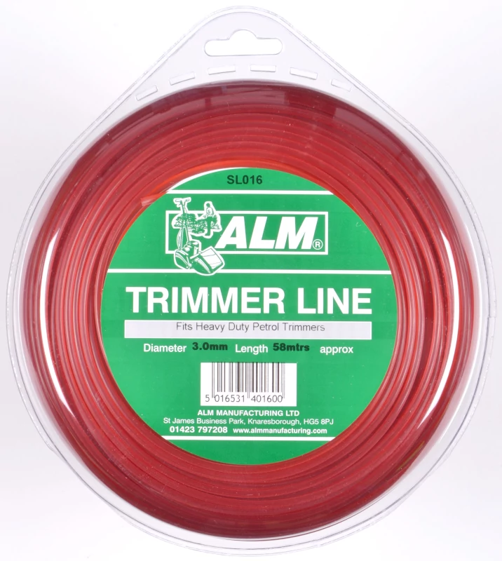 (afbeelding voor) 3mm x 60m - Round Heavy Duty Red grastrimmer Line -